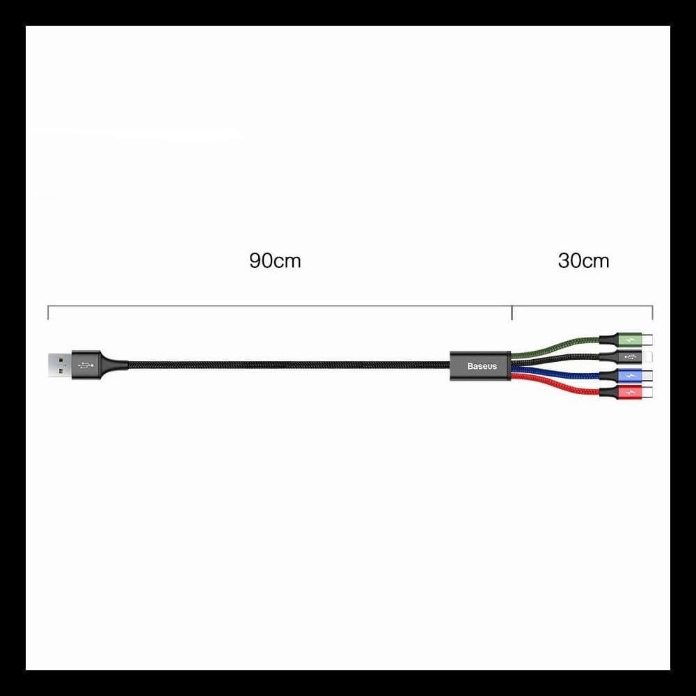 Powerbank Baseus Bipow 30000mAh 15W + 4in1 cable USB-A / microUSB, 2xUSB-C, Lightning 1.2m - 25