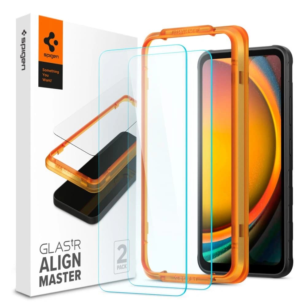 Gehärtetes Glas Spigen GLAS.tR AlignMaster Samsung Galaxy Xcover 7 Clear [2 PACK] - 1