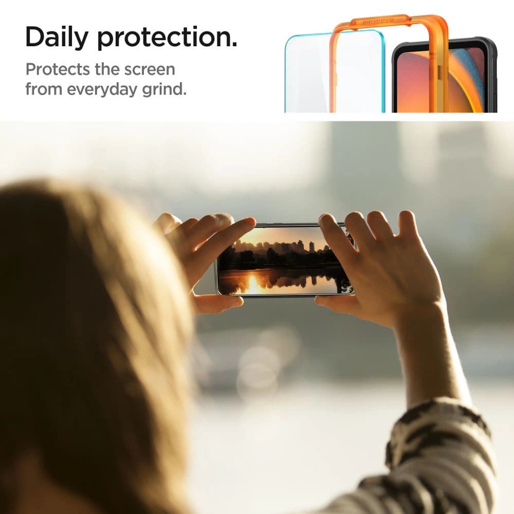 Gehärtetes Glas Spigen GLAS.tR AlignMaster Samsung Galaxy Xcover 7 Clear [2 PACK] - 10