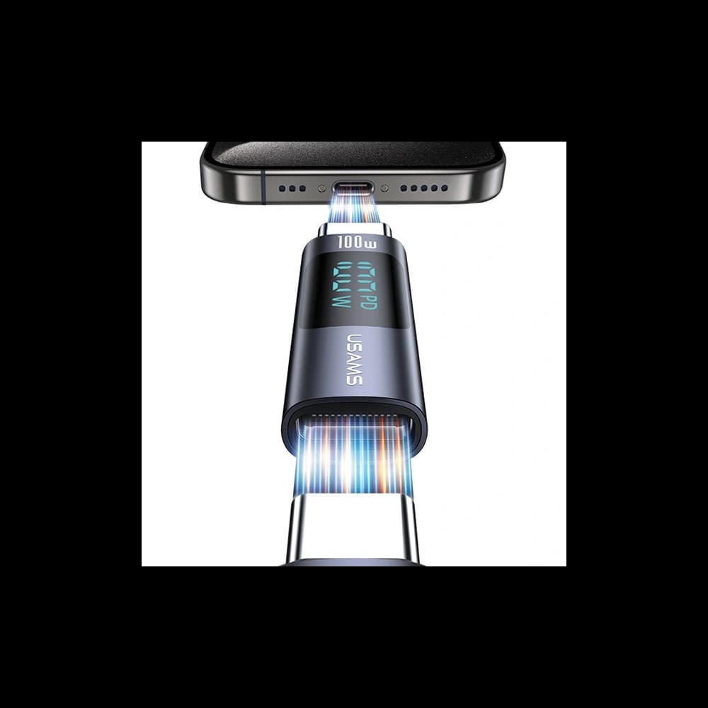 Adapter USAMS US-SJ682 AU18 USB-C / USB-C Digitalanzeige 100W Stahl/Aluminium - 4