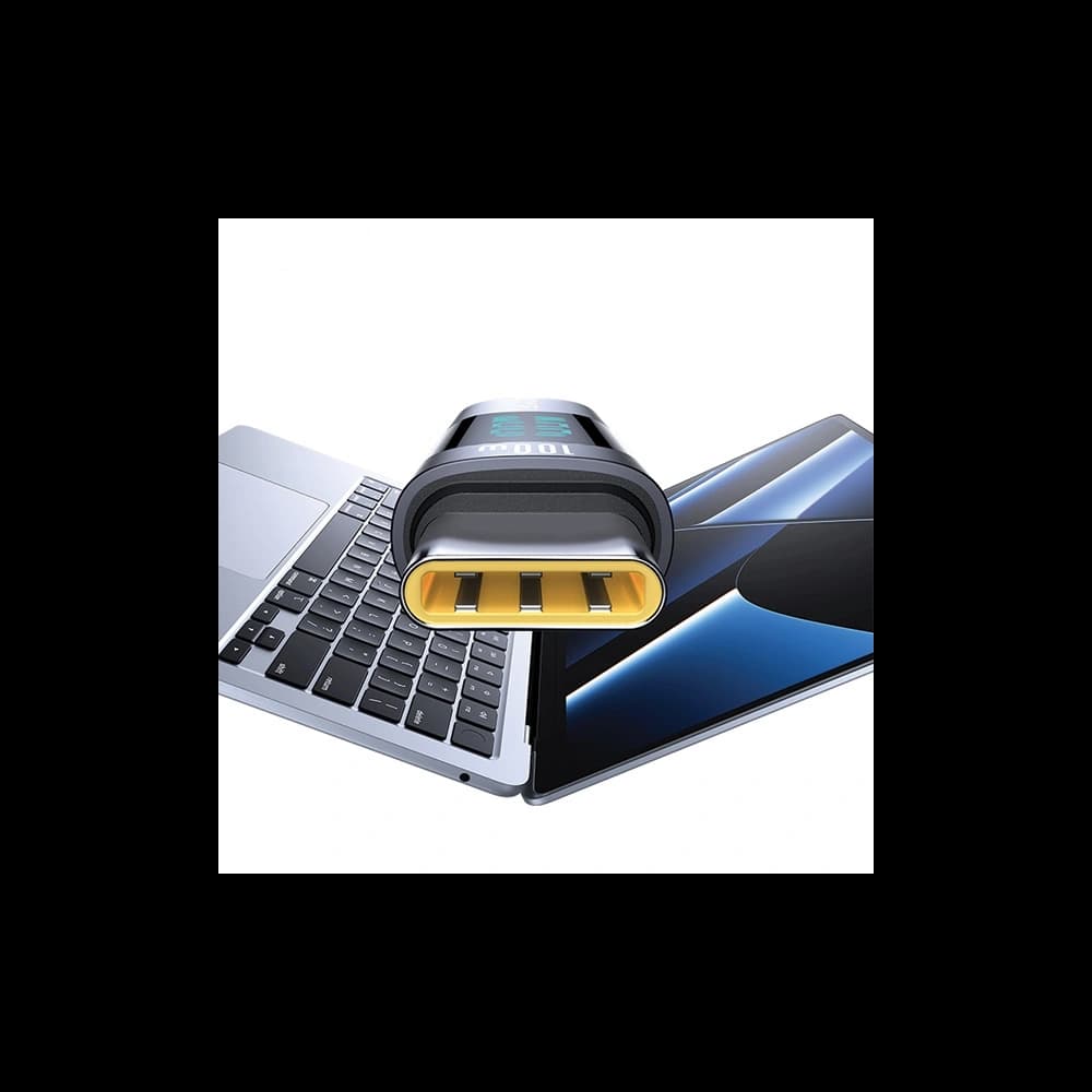 Adapter USAMS US-SJ682 AU18 USB-C / USB-C Digitalanzeige 100W Stahl/Aluminium - 5