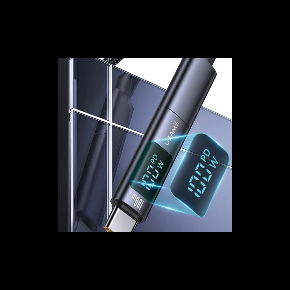 Adapter USAMS US-SJ682 AU18 USB-C / USB-C Digitalanzeige 100W Stahl/Aluminium - 7