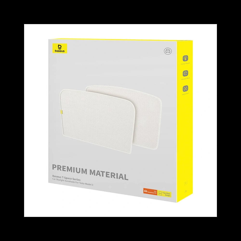 Baseus T-Space dual layer car sun protection for Tesla Model 3 white - 8
