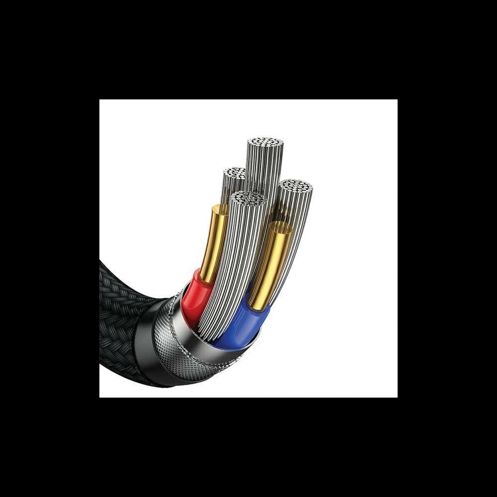 USAMS US-SJ646 U85 USB-A+USB-C/USB-C, Lightning, microUSB 6w1 2m 100W PD Fast Charge black - 3