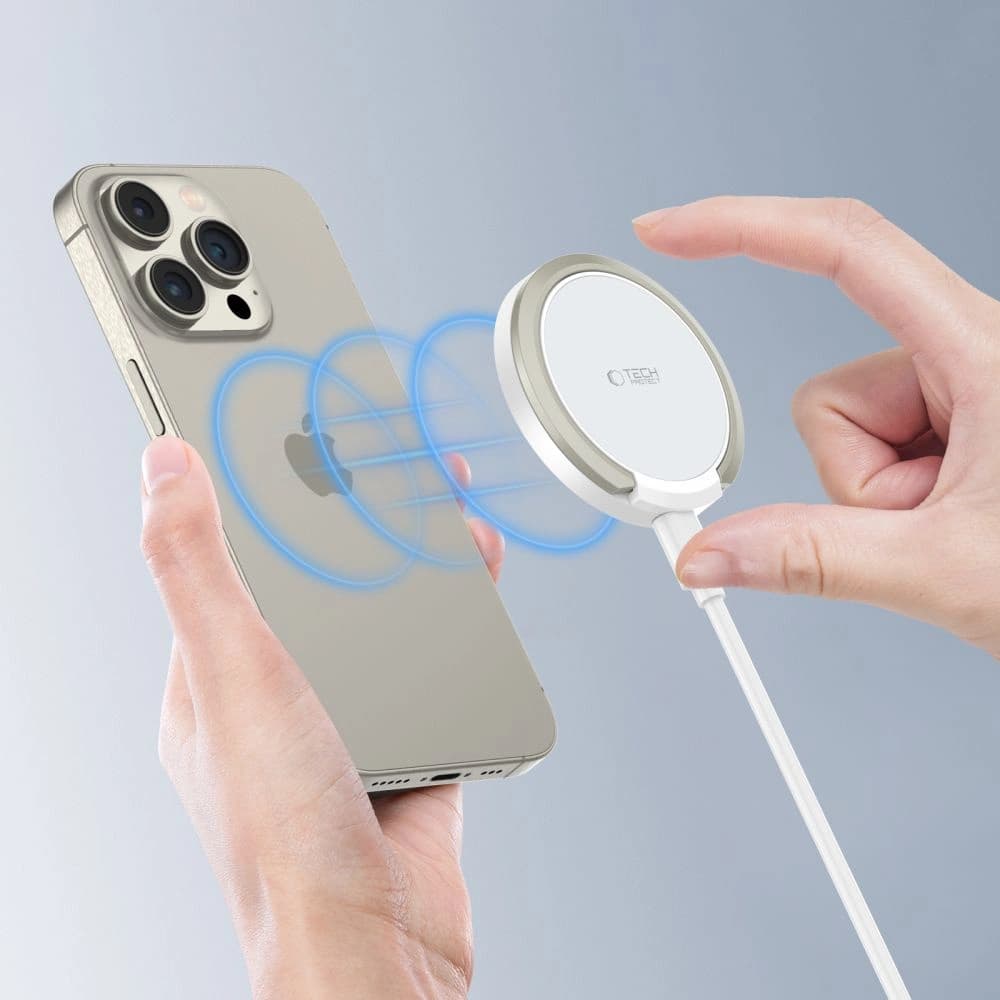 Tech-Protect QI15W-A33 Magnetic MagSafe Wireless Charger White - 6