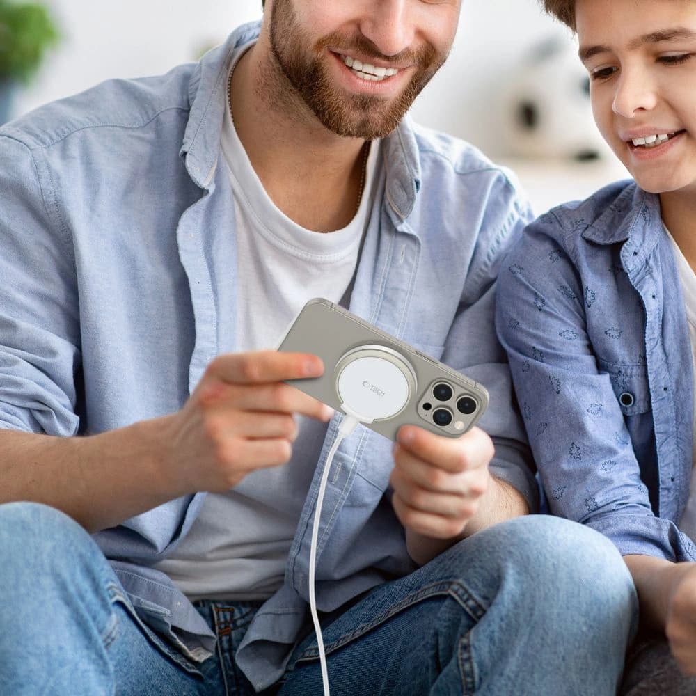 Tech-Protect QI15W-A33 Magnetic MagSafe Wireless Charger White - 8