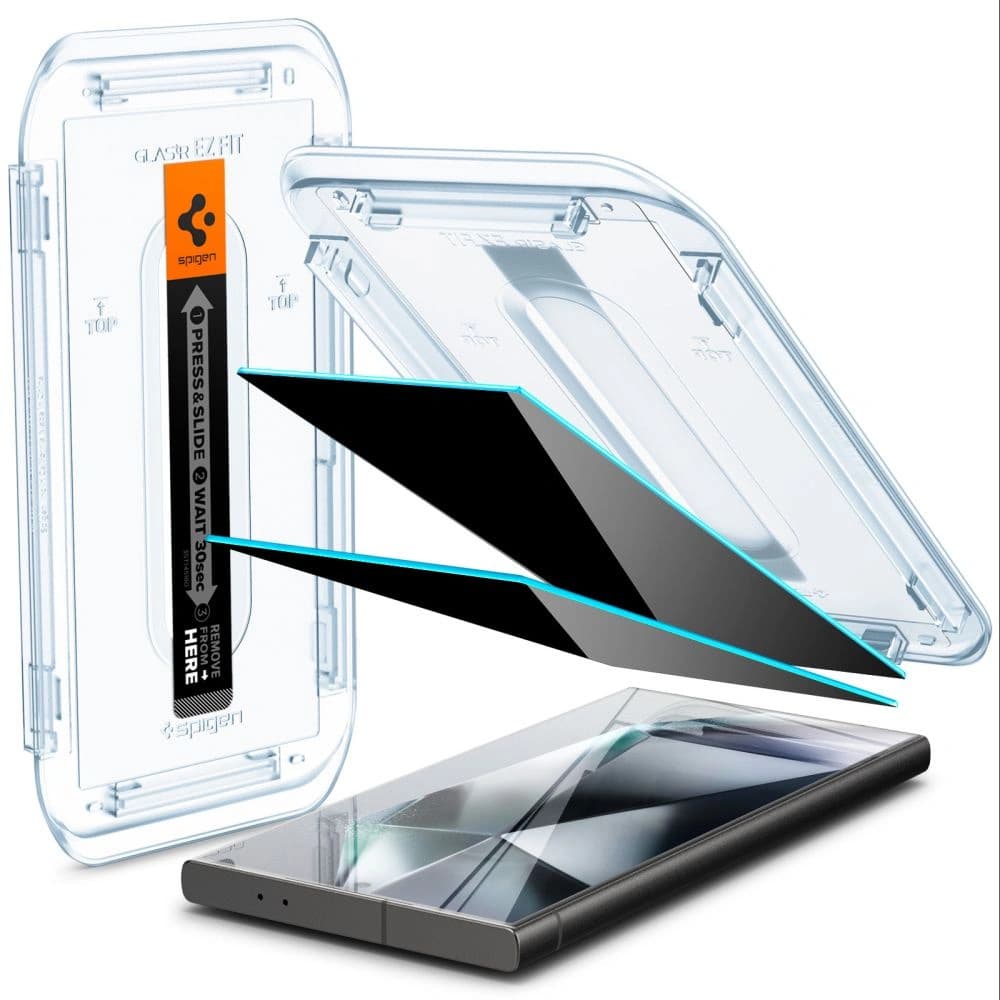 Gehärtetes Glas Spigen GLAS.tR ez Fit Samsung Galaxy S24 Ultra Privacy [2 PACK] - 2