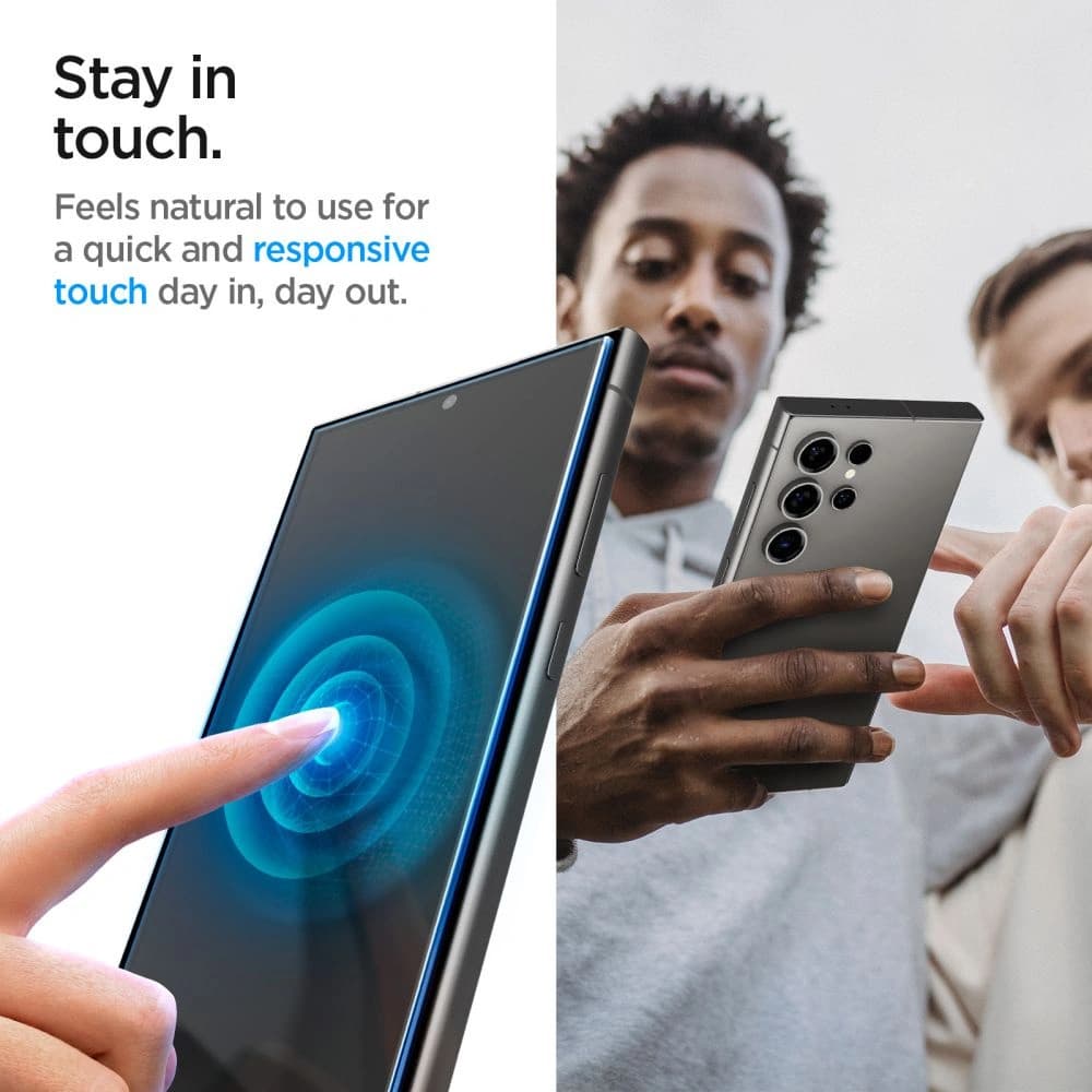 Gehärtetes Glas Spigen GLAS.tR ez Fit Samsung Galaxy S24 Ultra Privacy [2 PACK] - 9