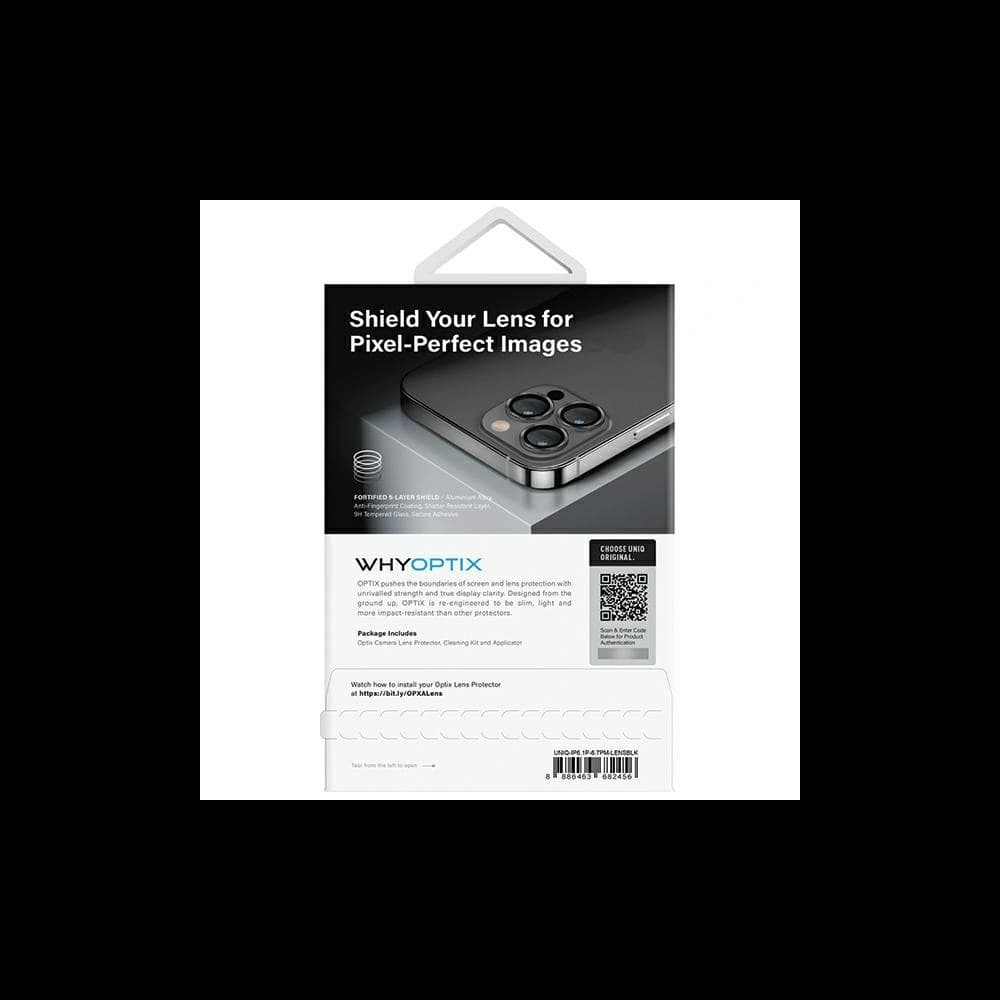 Glas für das Objektiv der UNIQ Optix Aluminium Kamera Linsen Schutz Apple iPhone 14 Pro / 14 Pro Max Mitternachtsschwarz - 4