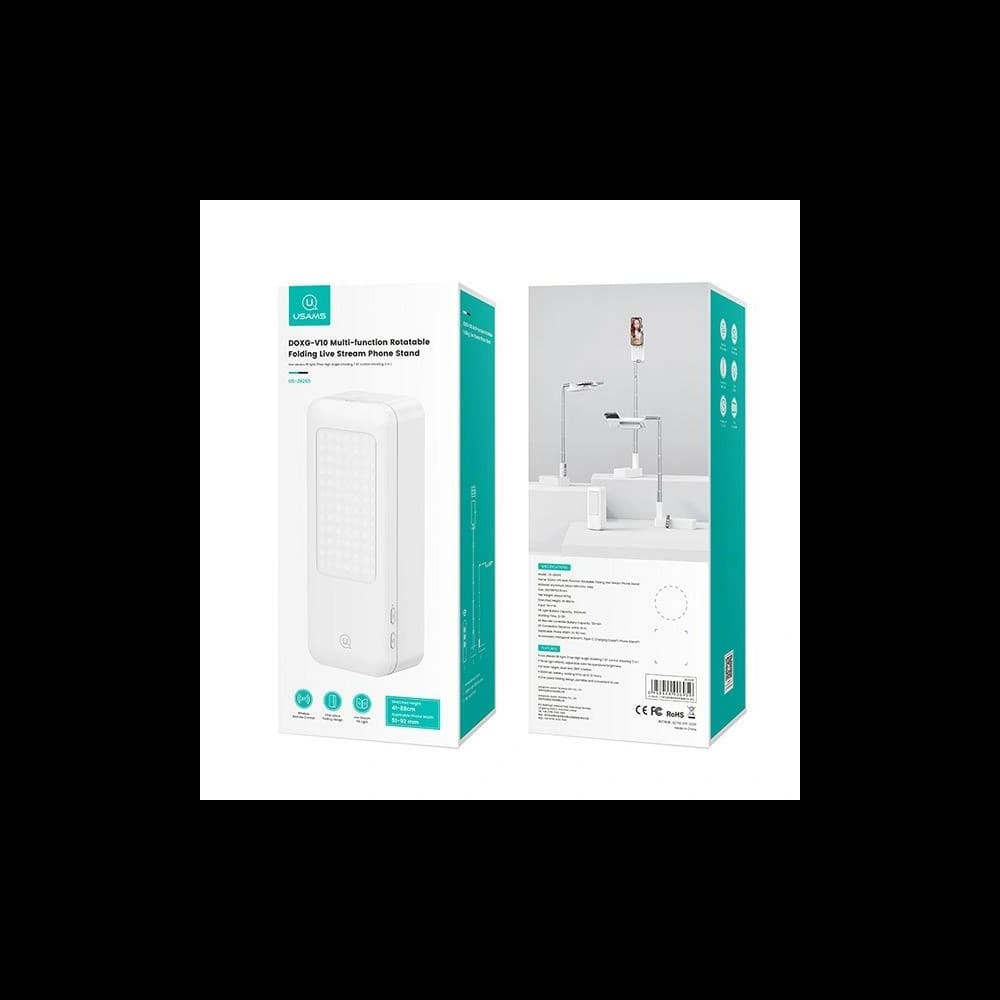 USAMS US-ZB265 phone holder with LED light white - 7