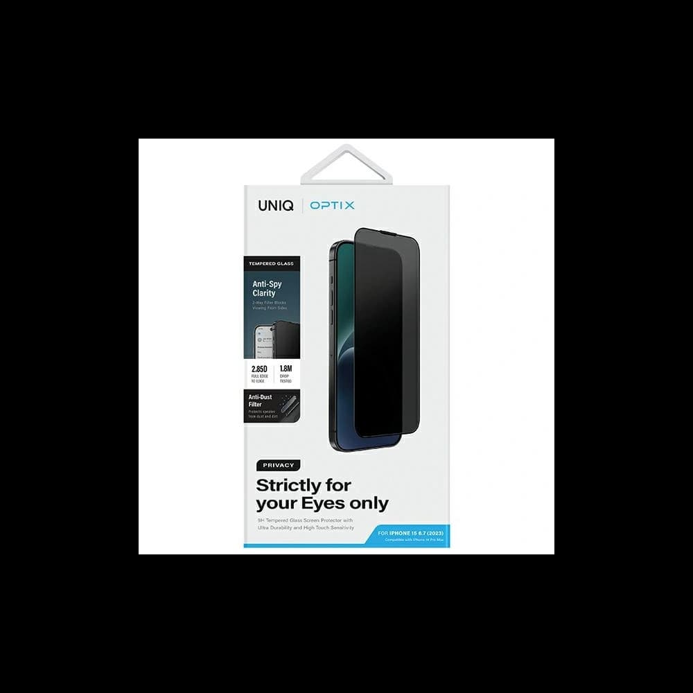 Gehärtetes Glas privat machend UNIQ Optix Privacy Apple iPhone 15 Plus - 6