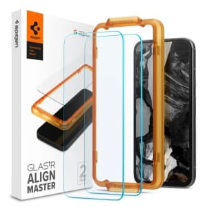 Gehärtetes Glas Spigen GLAS.tR AlignMaster Google Pixel 8a klar [2 PACK]