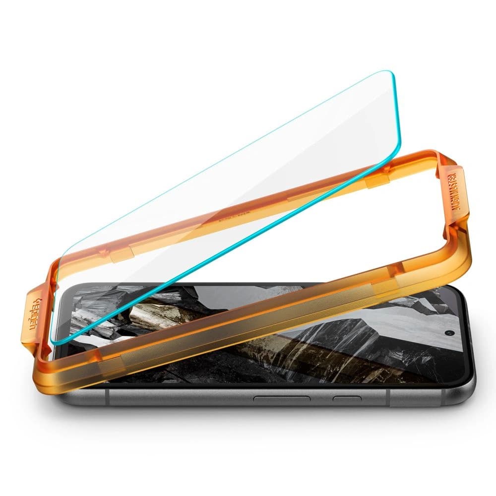 Gehärtetes Glas Spigen GLAS.tR AlignMaster Google Pixel 8a klar [2 PACK] - 4