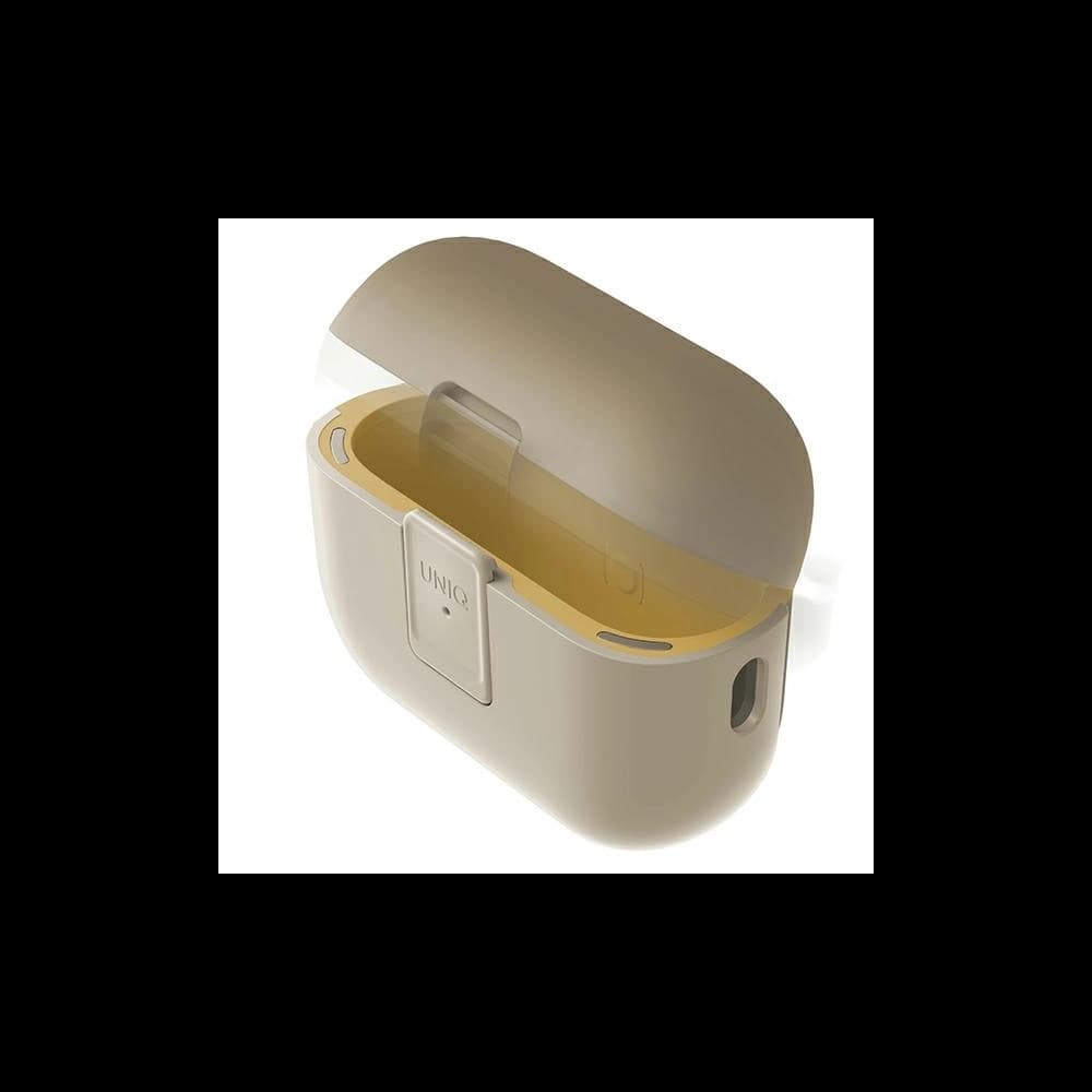 Etui UNIQ Clyde Lock Case Apple AirPods 1 / 2 beżowo-żółty/ivory-canary yellow - 2