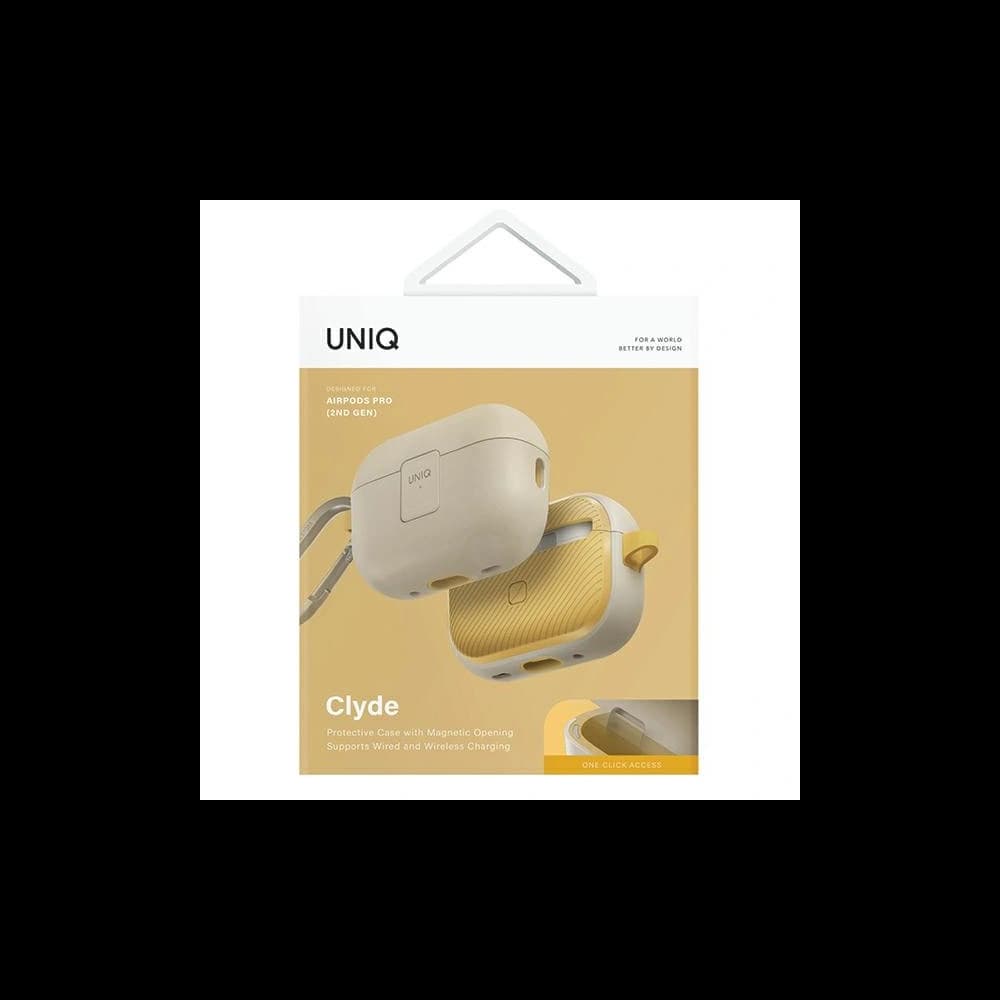 Etui UNIQ Clyde Lock Case Apple AirPods 1 / 2 beżowo-żółty/ivory-canary yellow - 7