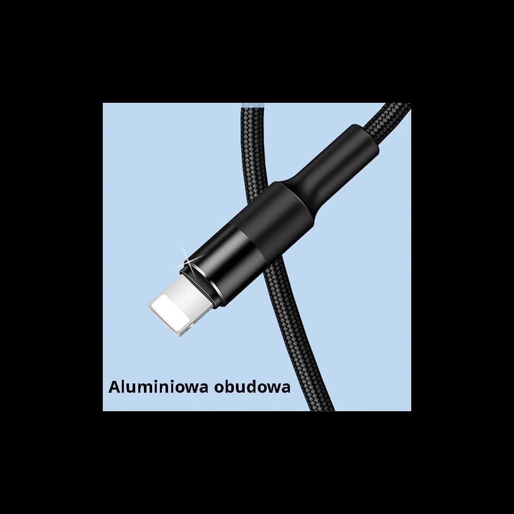 Kabel 3in1 USAMS U5 US-SJ219 USB-A / Lightning / microUSB / USB-C 1,5m 2A schwarz/black - 7