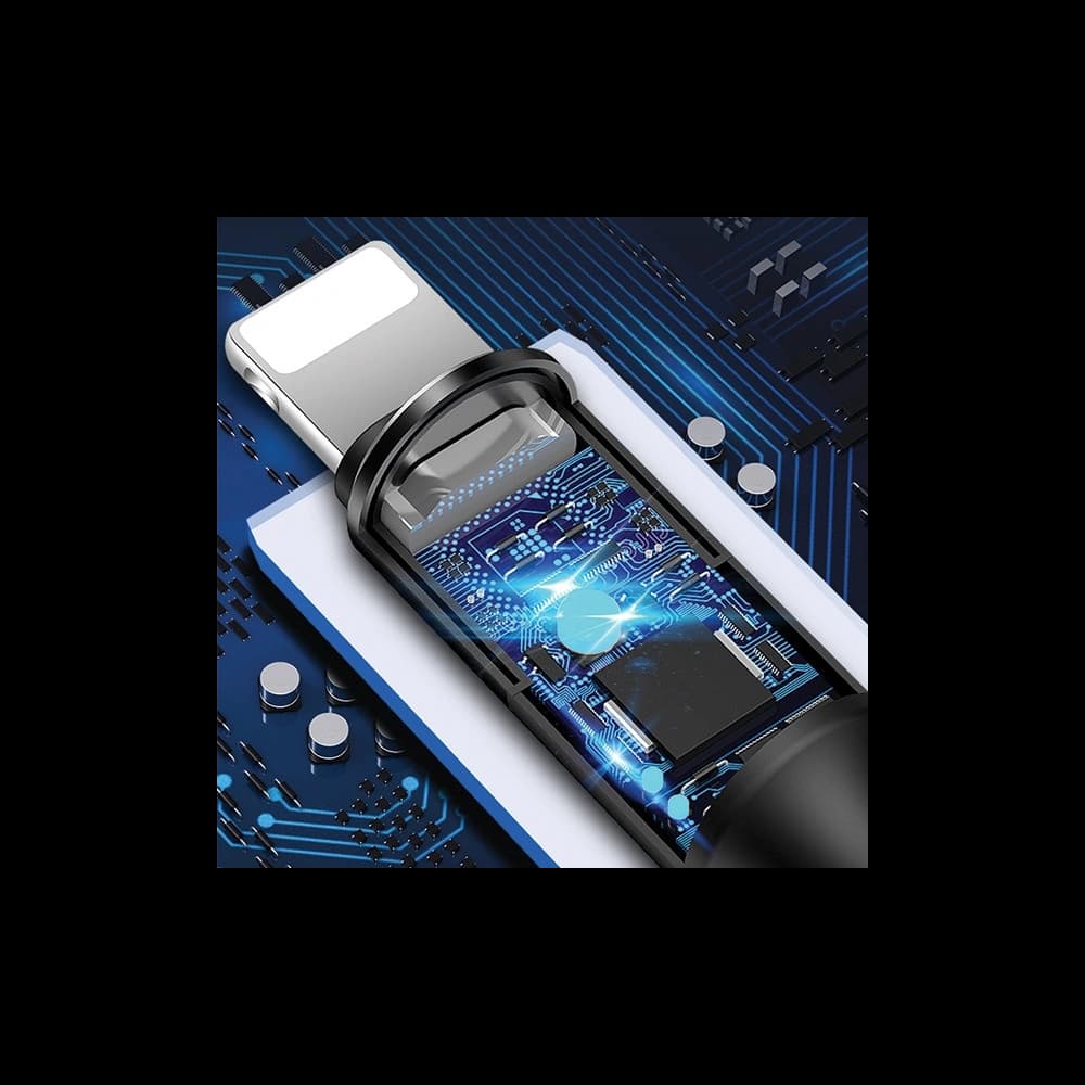 Kabel 3in1 USAMS U5 US-SJ219 USB-A / Lightning / microUSB / USB-C 1,5m 2A schwarz/black - 8