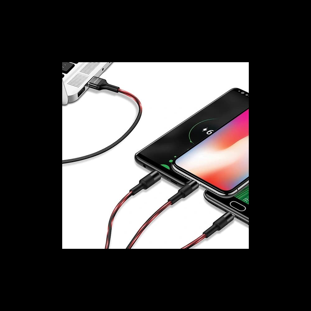 Kabel 3in1 USAMS U5 US-SJ219 USB-A / Lightning / microUSB / USB-C 1,5m 2A schwarz/black - 10