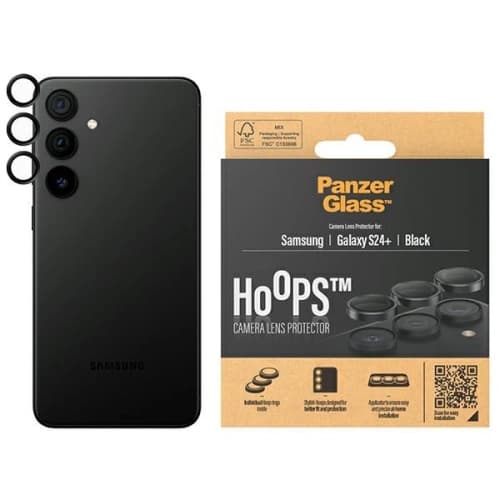 Glas für das Kameraobjektiv PanzerGlass Hoops Kamera Samsung Galaxy S24+ Plus schwarz/black