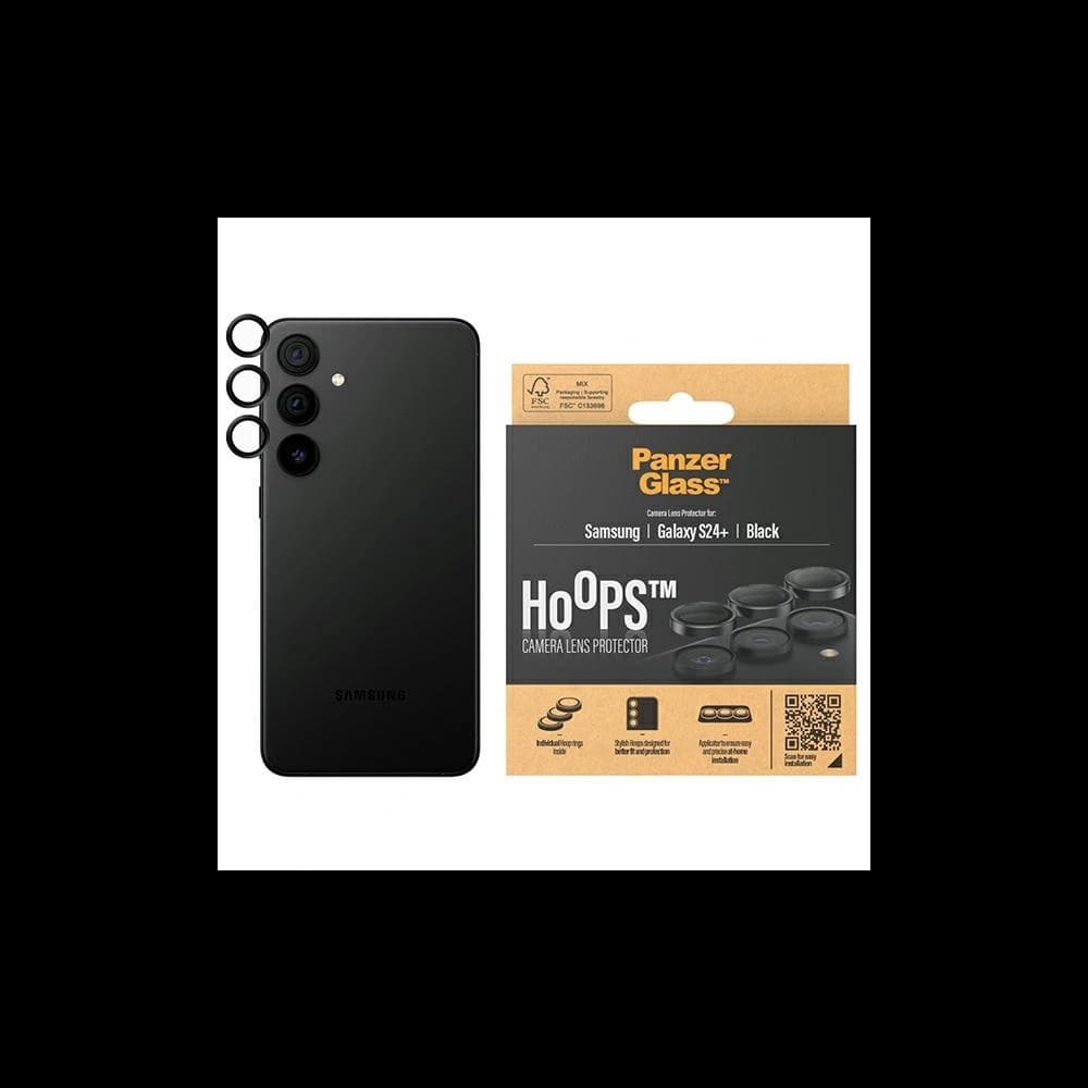 Glas für das Kameraobjektiv PanzerGlass Hoops Kamera Samsung Galaxy S24+ Plus schwarz/black - 1