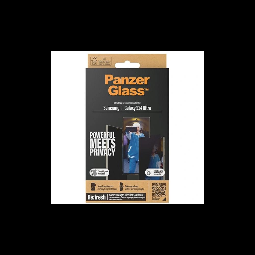 Gehärtetes Glas PanzerGlass Ultra-Wide Fit Privacy + EasyAligner Samsung Galaxy S24 Ultra - 4