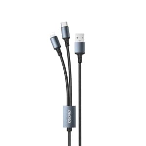 Kabel Dudao 2w1 USB-A - USB-C / Lightning 6A schwarz (TGL2)