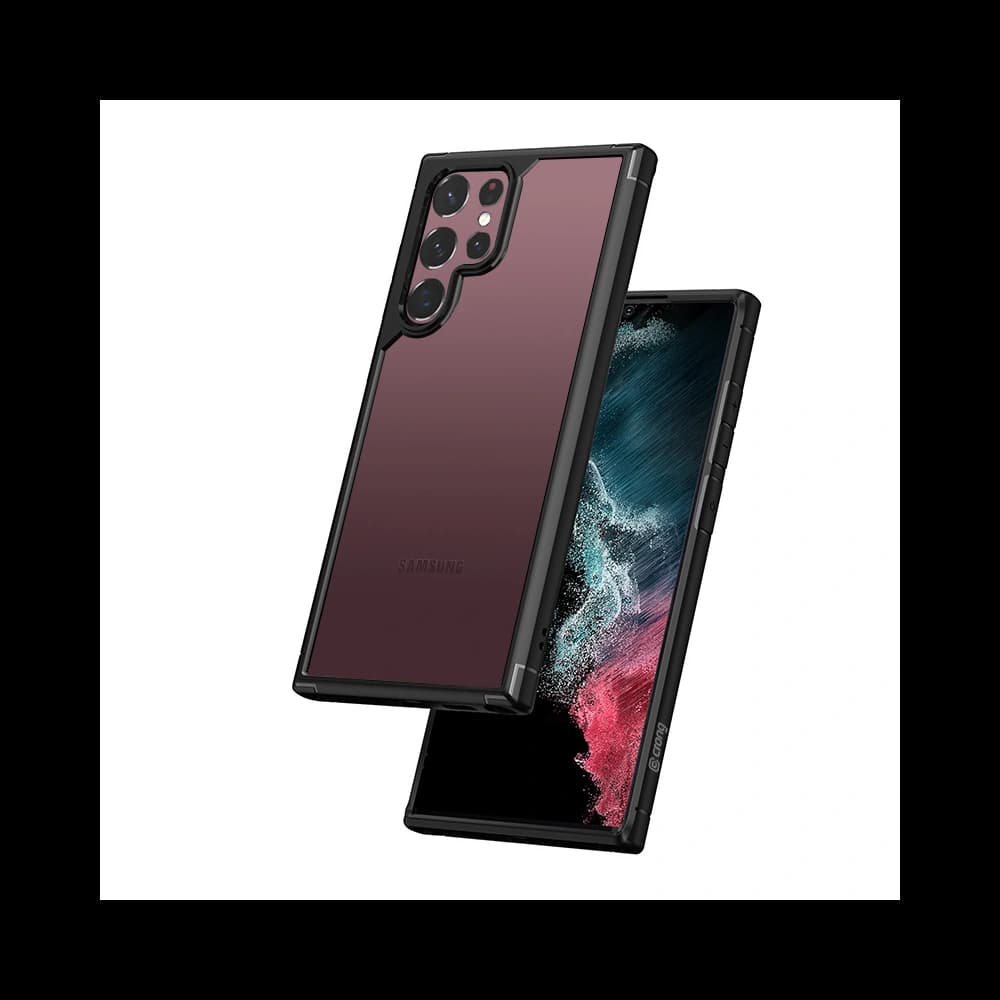 [OUTLET] Crong Hybrid Clear Cover Samsung Galaxy S22 Ultra (black) - 1