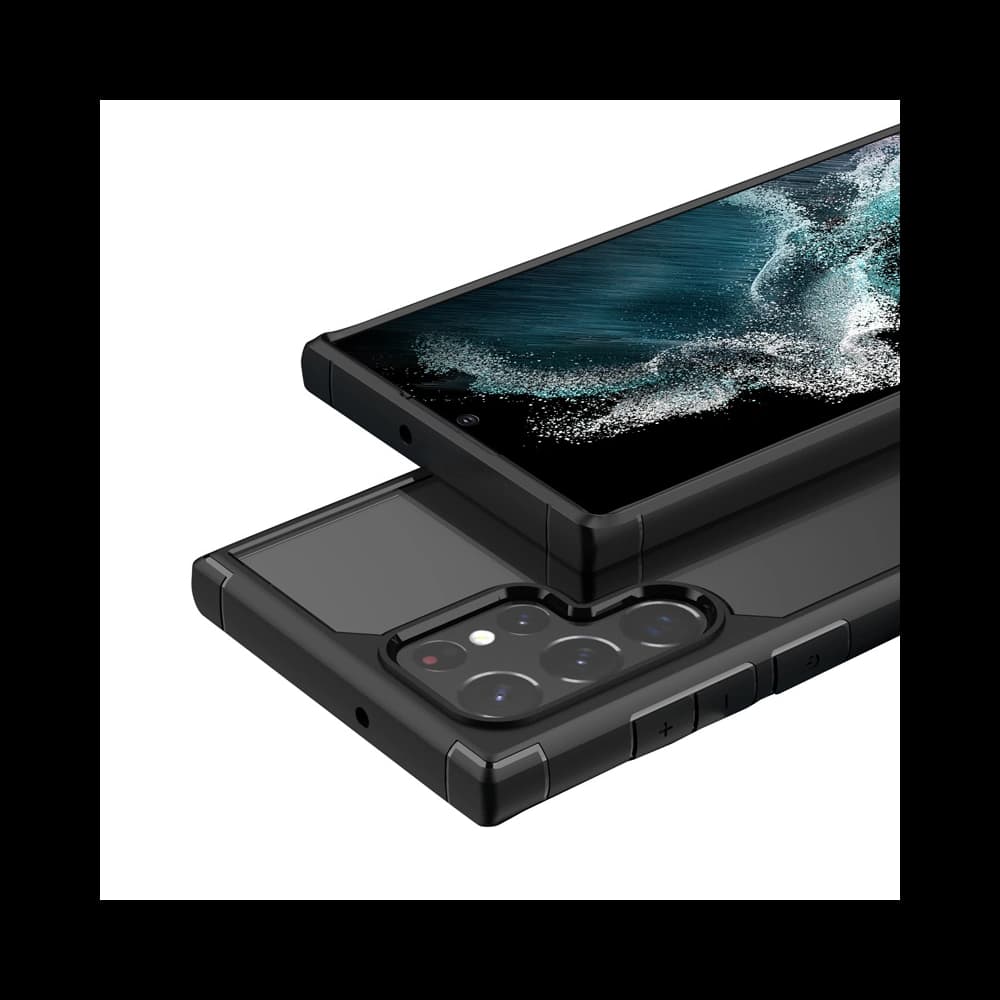 [OUTLET] Crong Hybrid Clear Cover Samsung Galaxy S22 Ultra (black) - 4