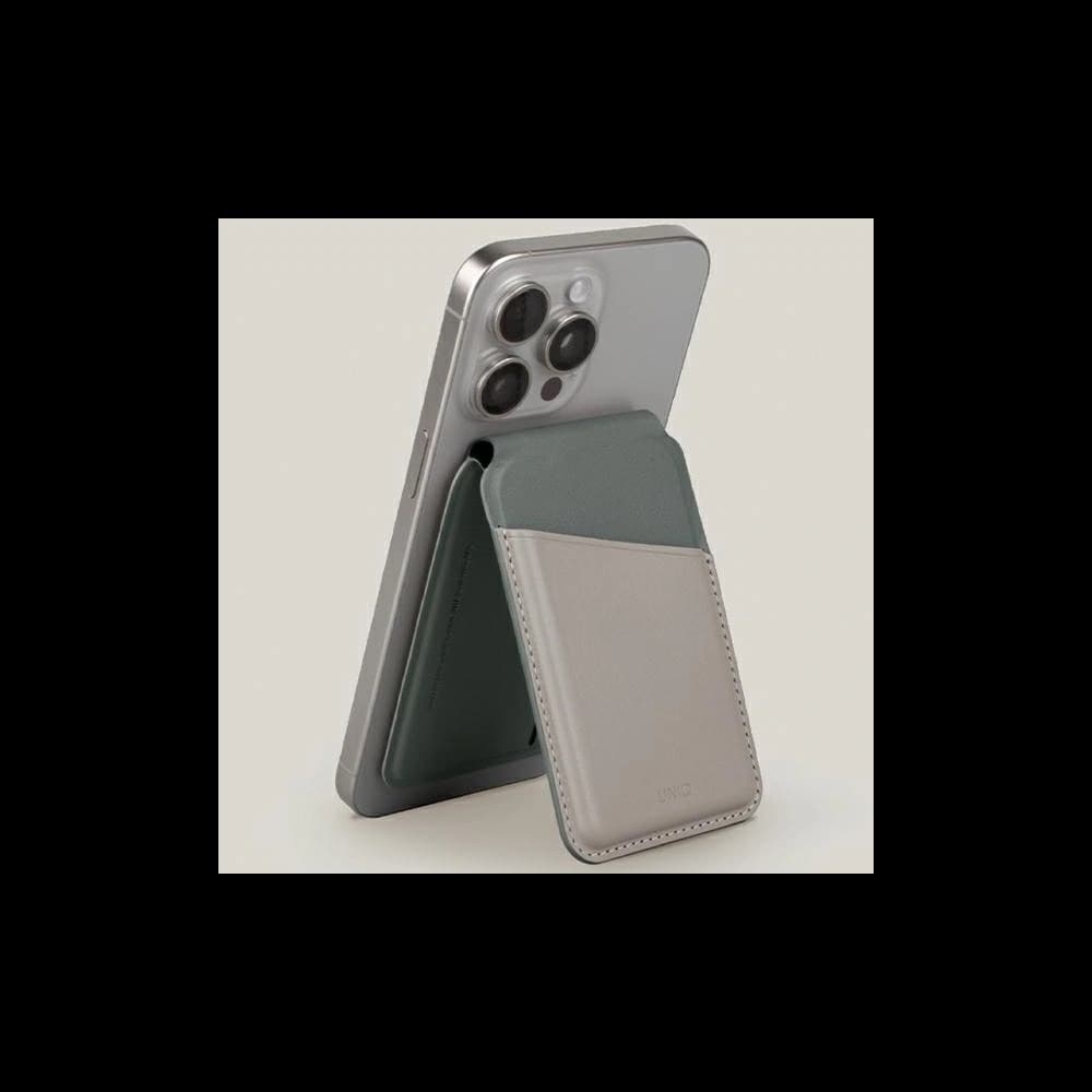 RFID-Magnetgeldbörse mit Ständerfunktion UNIQ Lyden DS beige-grün/ivory-lichen green - 3