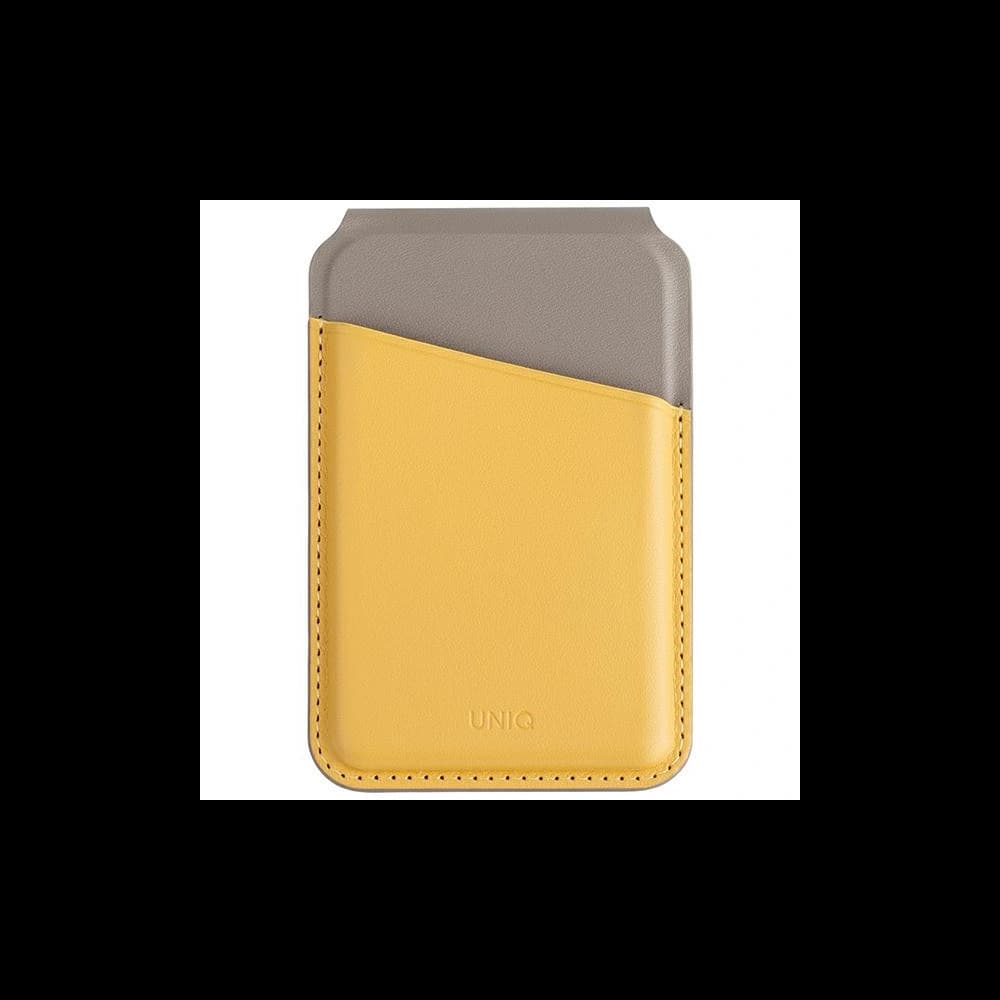 RFID-Magnetgeldbörse mit Standfunktion UNIQ Lyden DS gelb-grau / kanariengelb-flintgrau - 1
