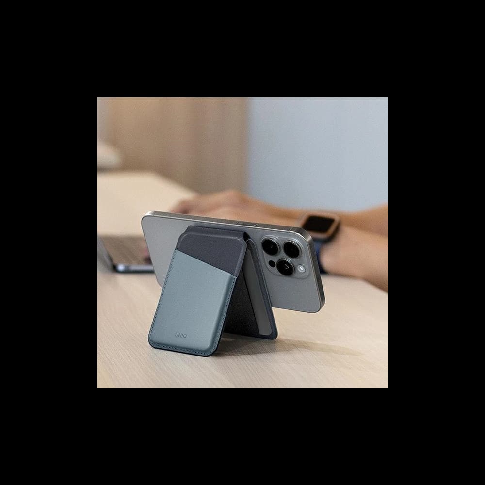 RFID-Magnetgeldbörse mit Standfunktion UNIQ Lyden DS gelb-grau / kanariengelb-flintgrau - 5