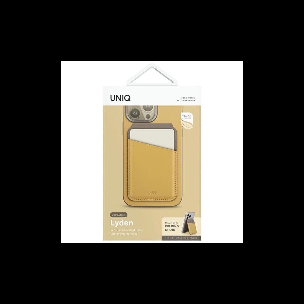 RFID-Magnetgeldbörse mit Standfunktion UNIQ Lyden DS gelb-grau / kanariengelb-flintgrau - 7