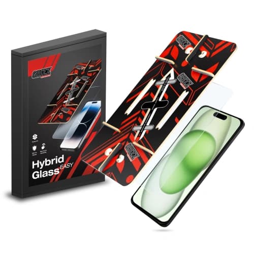 Hybriertes Glas GrizzGlass HybridGlass Easy für Apple iPhone 15