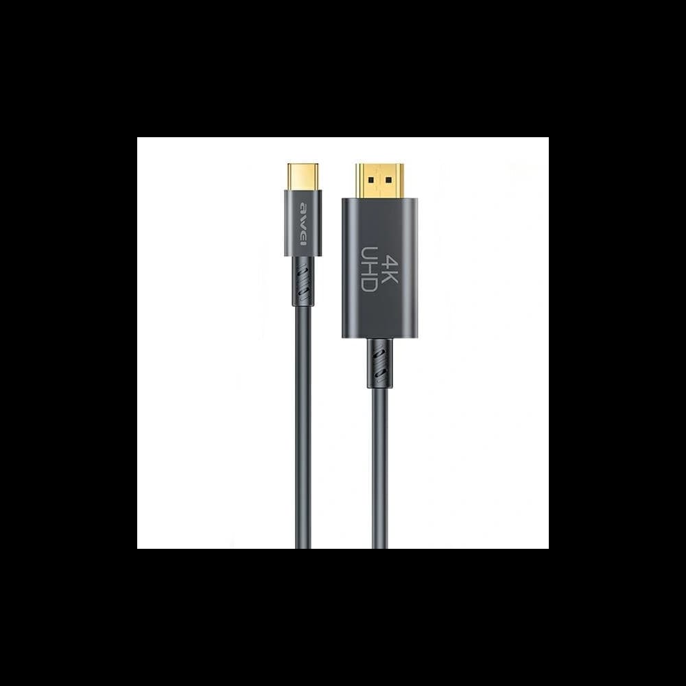 AWEI CL-212T cable USB-C / HDMI 4K@30HZ black - 1