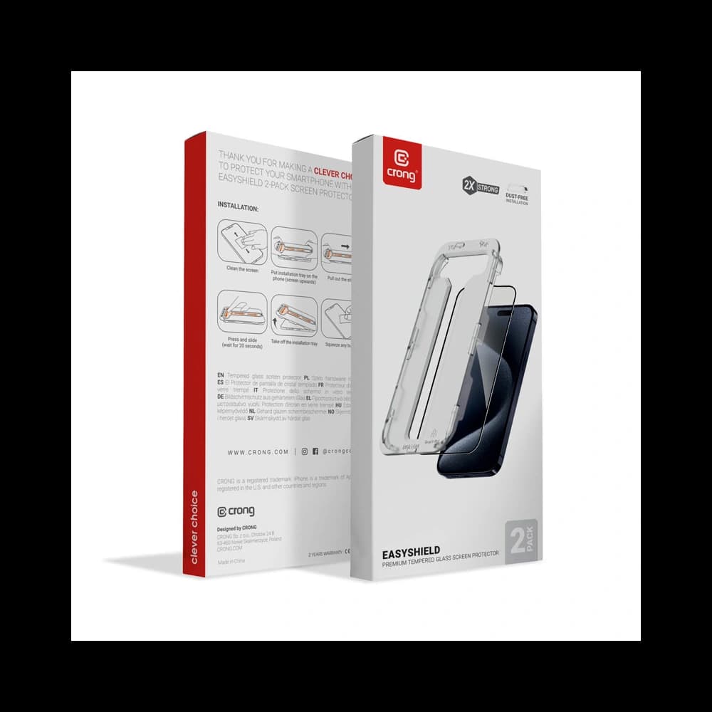 Gehärtetes Glas Crong EasyShield Apple iPhone 15 [2 PACK] - 6