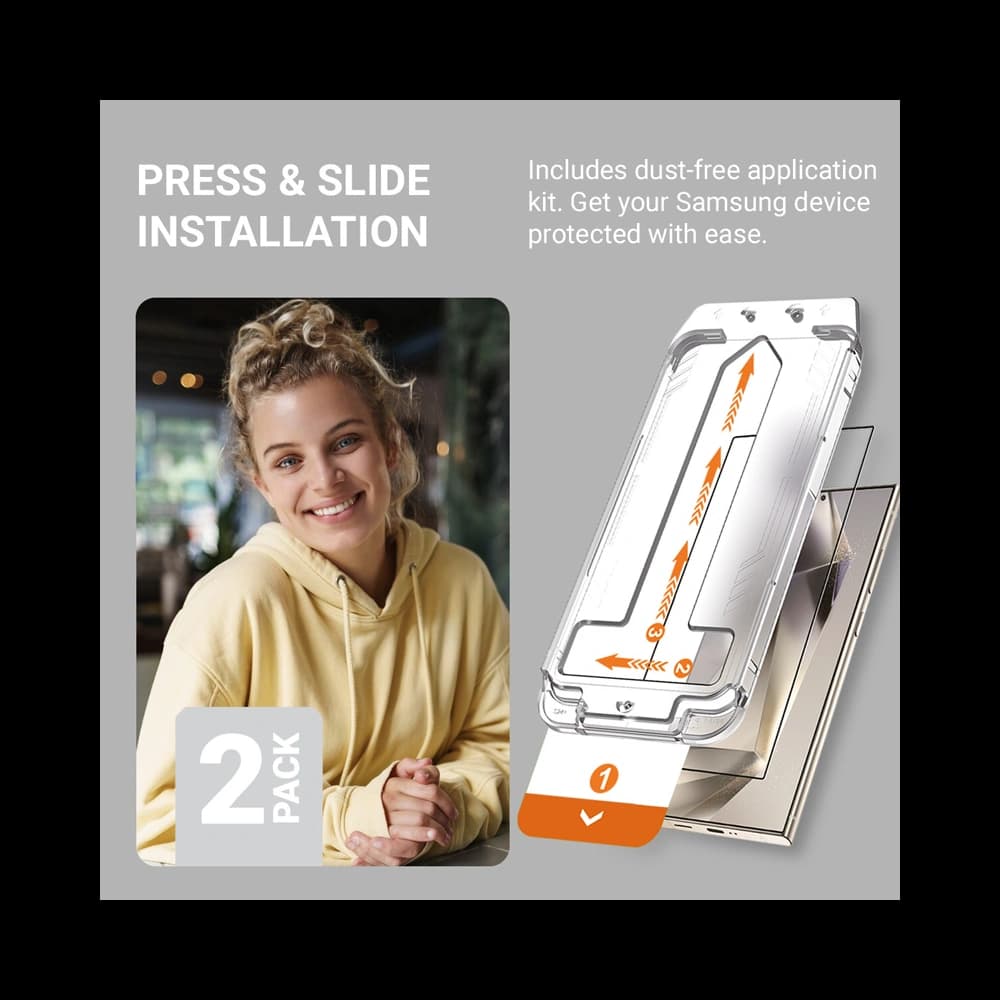 Gehärtetes Glas Crong EasyShield Samsung Galaxy S24+ Plus [2 PACK] - 4