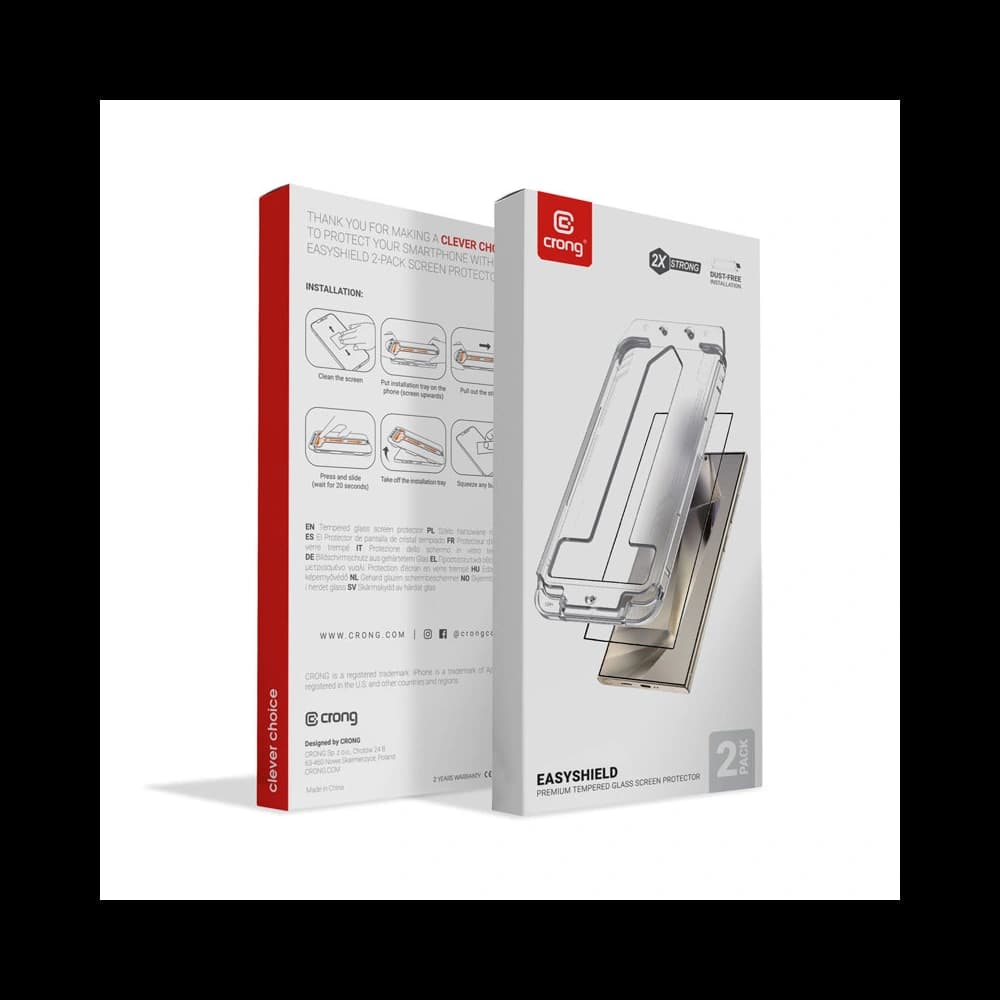 Gehärtetes Glas Crong EasyShield Samsung Galaxy S24+ Plus [2 PACK] - 6
