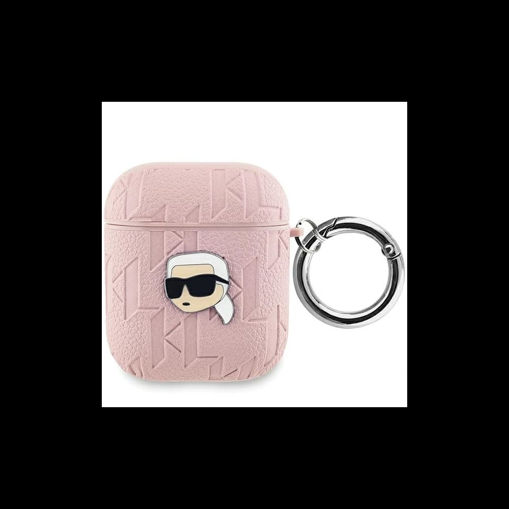 Etui Karl Lagerfeld KLA2PGKIPP Apple AirPods 1/2 cover Monogram Karl Head różowy/pink - 1