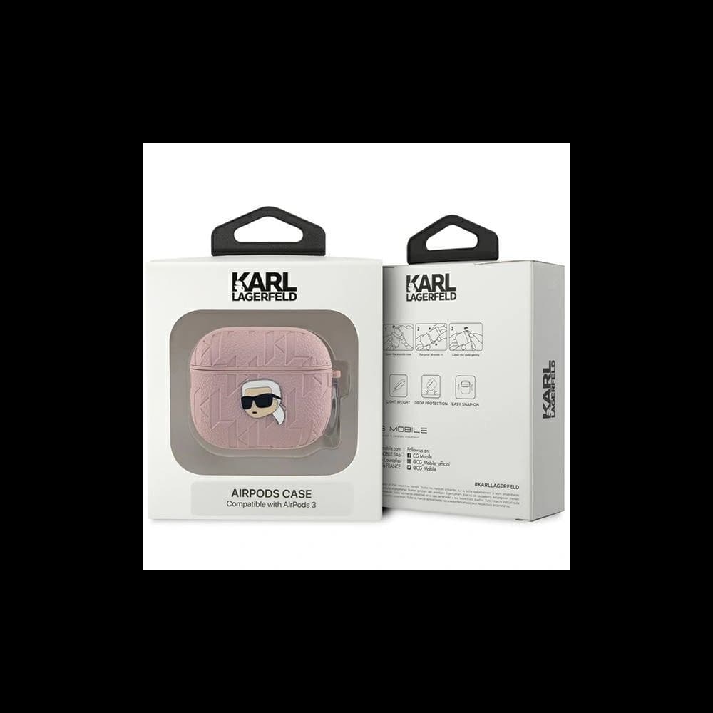 Etui Karl Lagerfeld KLA3PGKIPP Apple AirPods 3 cover Monogram Karl Head różowy/pink - 3