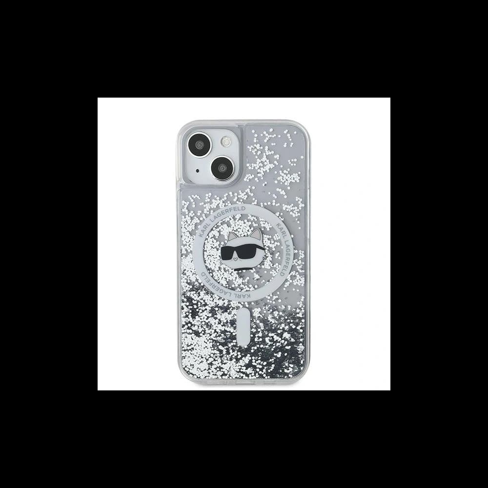 Case Karl Lagerfeld KLHMN61LGCHSGH Apple iPhone 11 / XR Hardcase Liquid Glitter Choupette Head Magsafe transparent - 1