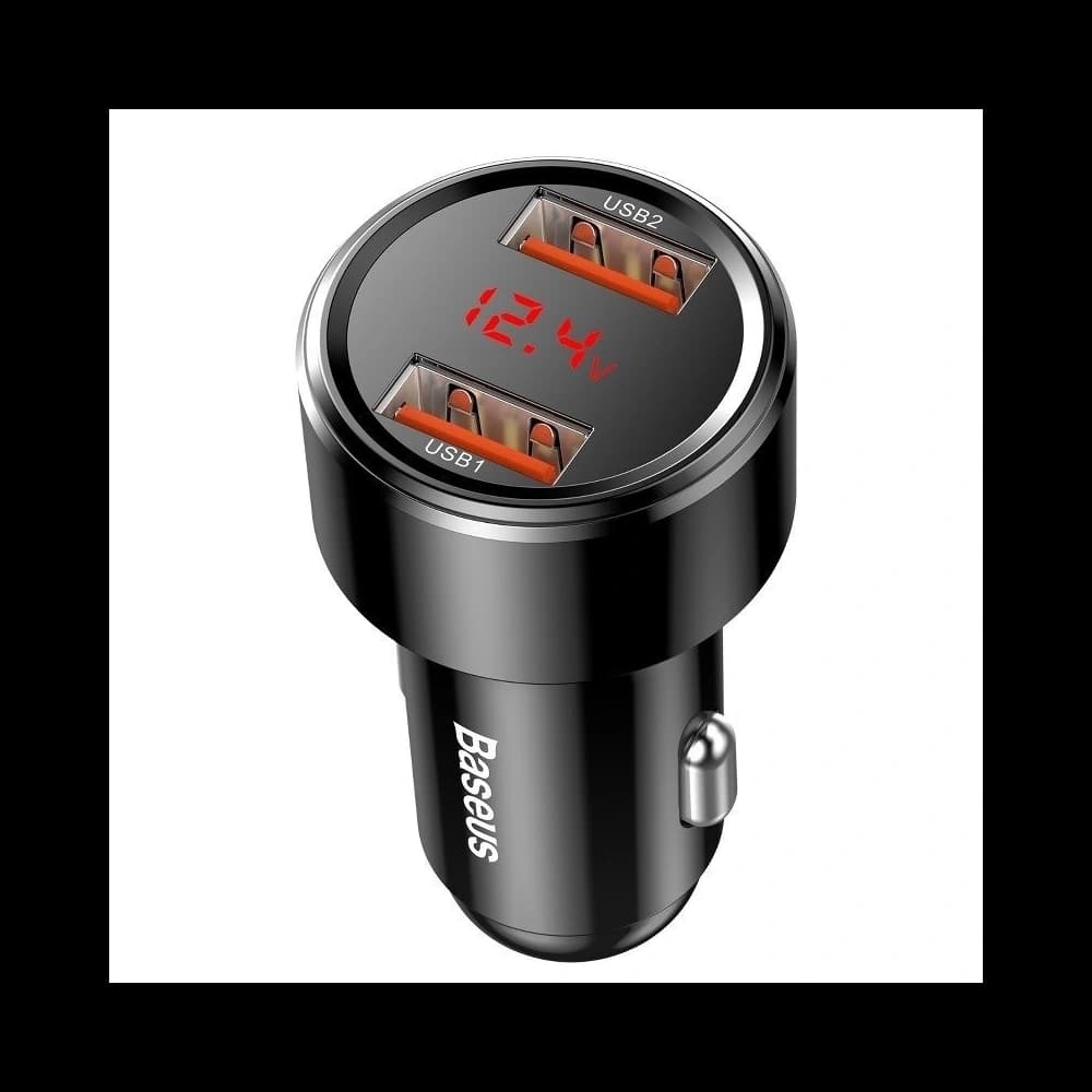 Baseus Autoladegerät Magic 2x USB QC 3.0 45W (schwarz) - 1