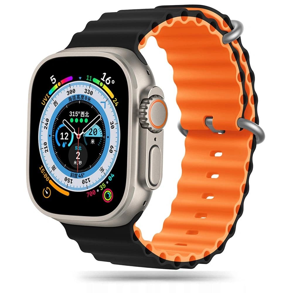 Tech-Protect IconBand Pro Apple Watch 4/5/6/7/8/9/SE/Ultra 1/2 42/44/45/49mm schwarz/orange - 1