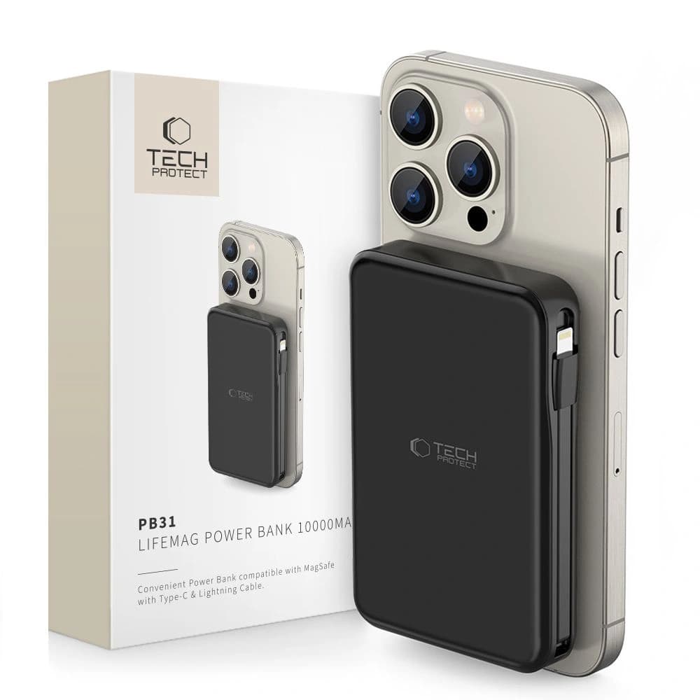 Tech-Protect PB31 Lifemag MagSafe powerbank 10000mAh Black - 1
