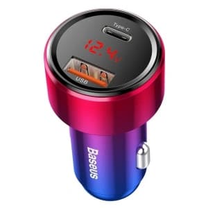 Car charger Baseus Magic USB + USB-C QC 4.0  PD 45W Red&Blue