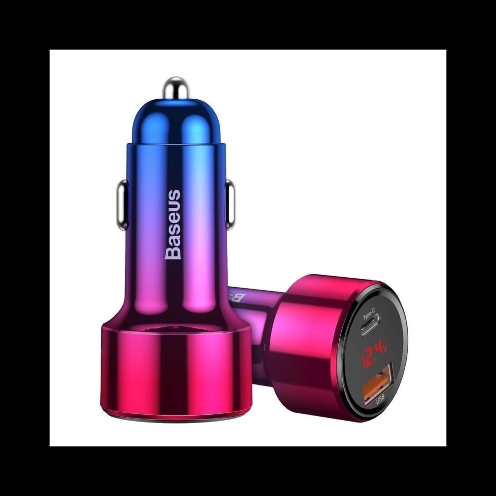 Car charger Baseus Magic USB + USB-C QC 4.0  PD 45W Red&Blue - 3
