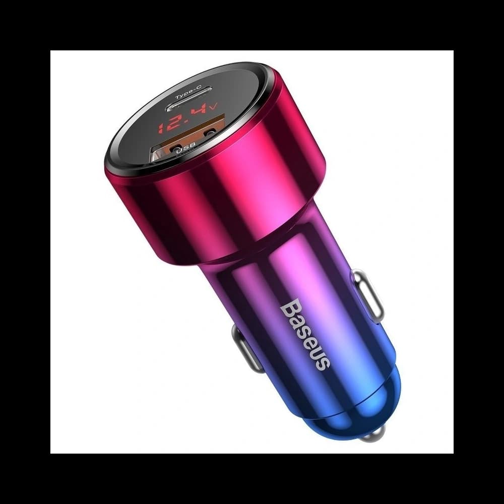 Car charger Baseus Magic USB + USB-C QC 4.0  PD 45W Red&Blue - 5