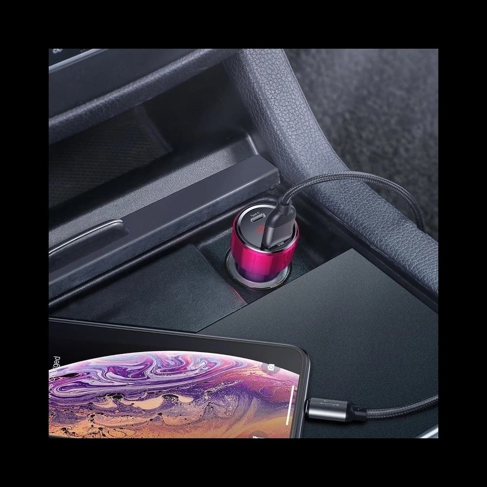 Car charger Baseus Magic USB + USB-C QC 4.0  PD 45W Red&Blue - 6