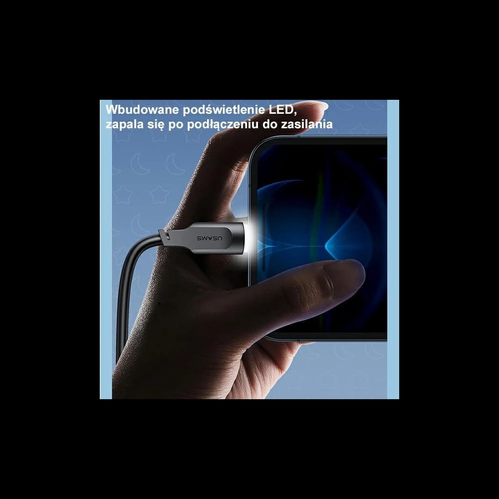 [OUTLET] USAMS Lithe Series Kabel USB/Lightning Schnellladung 2,4A 1,2m lila/purple (US-SJ565) - 4