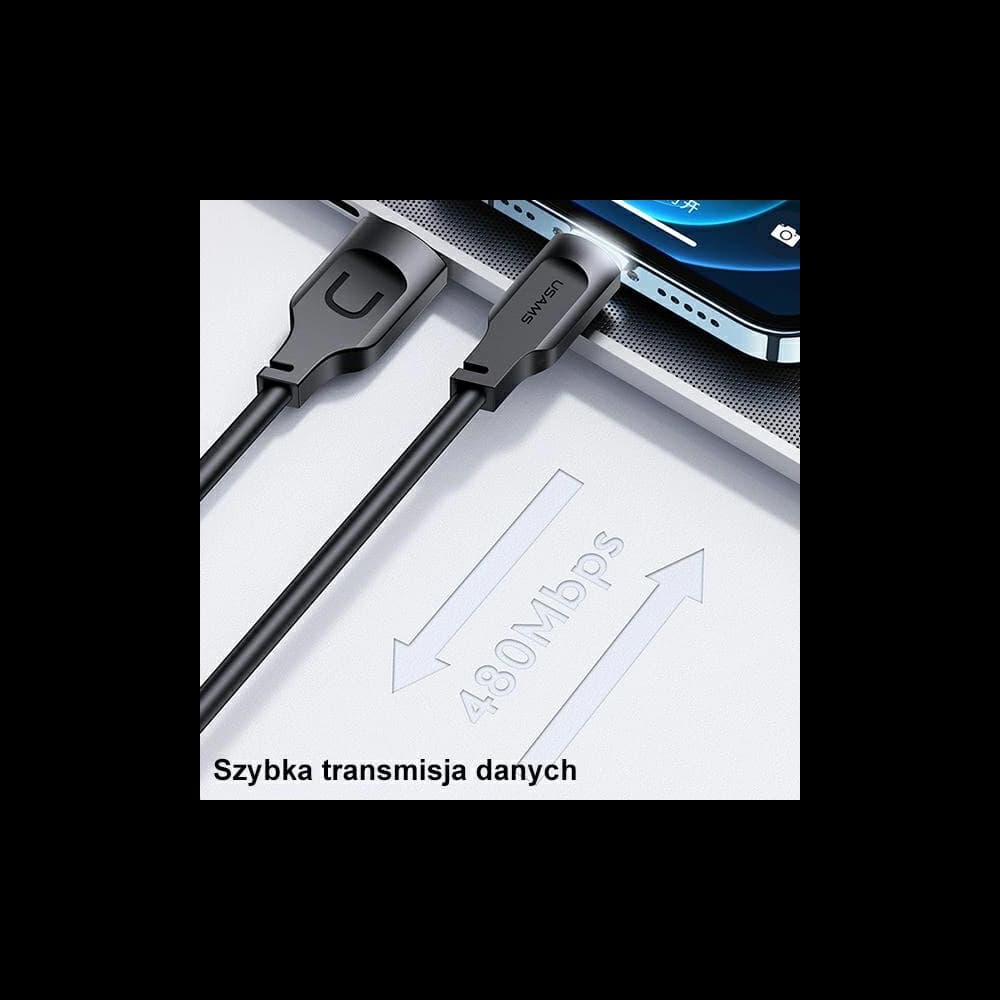 [OUTLET] USAMS Lithe Series Kabel USB/Lightning Schnellladung 2,4A 1,2m lila/purple (US-SJ565) - 8