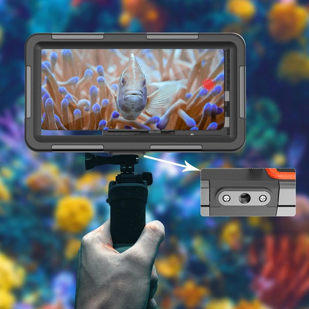 Universelle wasserdichte Hülle Tech-Protect IPX8 Universelle Tauch-Wasserdichte Hülle schwarz/orange - 6